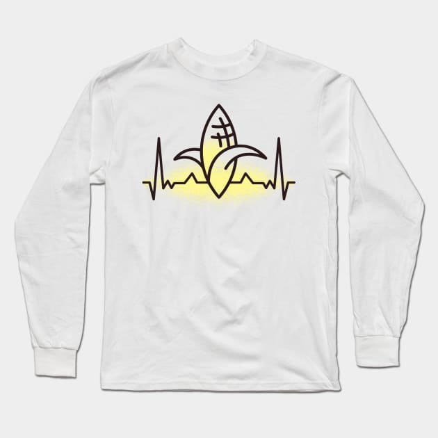 Corn Heartbeat ECG Long Sleeve T-Shirt by madeinchorley